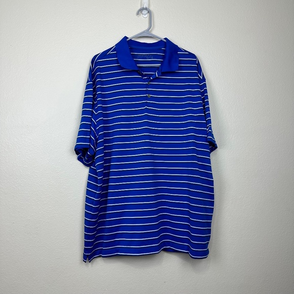 Nike Golf Dri-Fit Short-Sleeve Polo Mesh-Back Blue with White Stripe XXL - Picture 1 of 6